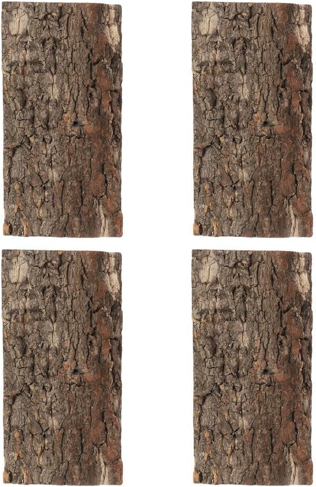 HOMSFOU Cork Tile Terrarium Background 4Pcs Reptile Bark Backdrop Decor 3D Bearded Dragon Tank Climbing Mat Carpet Decoration for Spider Gecko Lizard Bearded Dragon