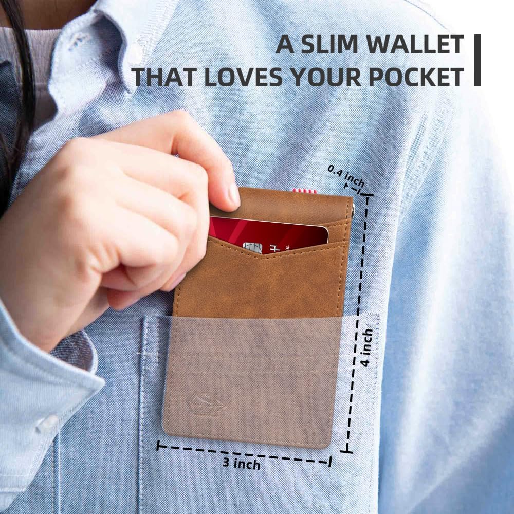 Zitahli Wallet for Men-6 Slots ID Window-Mens Wallets-Slim Wallet Classic Spring Money Clip RFID Blocking-Gift for Men - Image 2