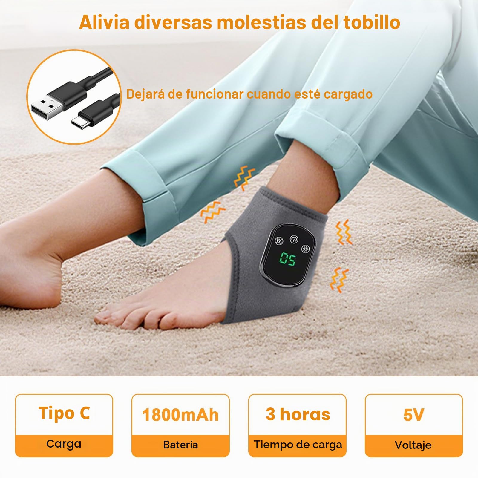 JIMACRO 2 pcs Masajeador de Pies, Masajeador Pies Electrico, Foot Massager Para Tobillo, Talón, Planta del Pie, Arco