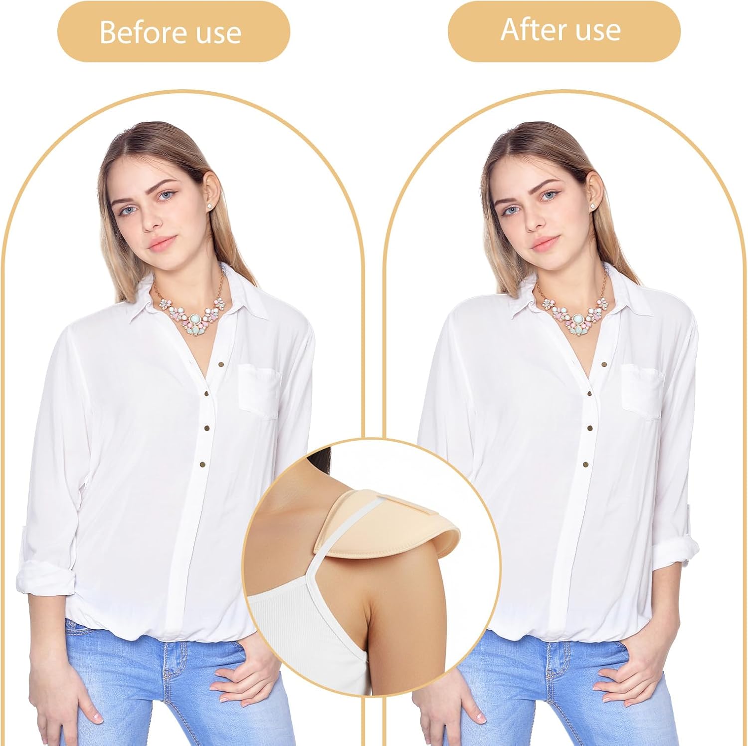 4 Pairs Shoulder Pads for Womens Clothing, Anti-Slip Detachable Hombreras para Ropa Mujer No-Sewing Required Breathable Set-in High Low Sponge Pad Men Blazer Clothes Sewing Accessories - Image 5