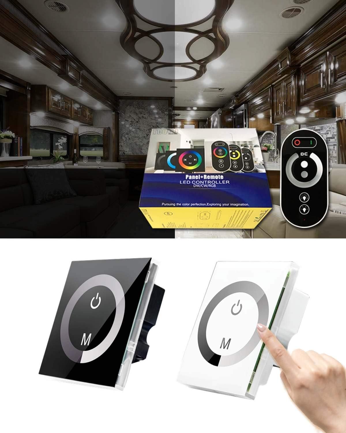 KITASST 12 Volt DC Touch Dimmer Switch with Remote Control