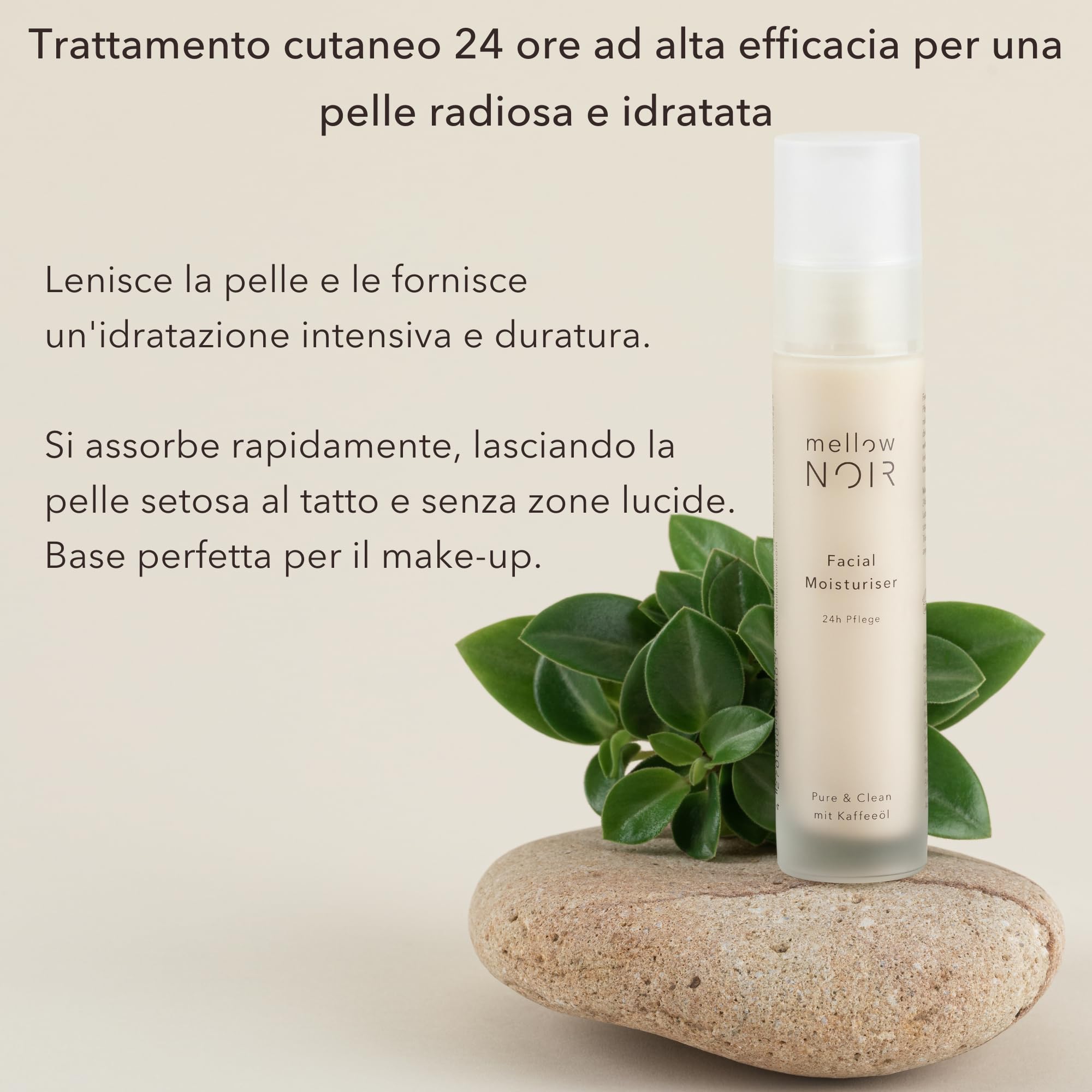 mellow NOIR set di 3 prodotti per la cura del viso | vegan, neutro per il clima & pulito | crema idratante viso, siero alla vitamina C e siero ialuronico | cosmetici naturali certificati regalo donna
