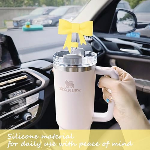 Miniatura 16 de 6 fundas de popote compatibles con vasos Stanley de 40/30 onzas, reutilizables y bonitos protectores de tapas de silicona para popotes Stanleys