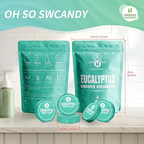 Miniatura 8 de Vaporizadores de ducha, aceite esencial de eucalipto orgánico, paquete de 5 bombas de ducha, rellenos de cesta de Pascua, regalos para mujeres u