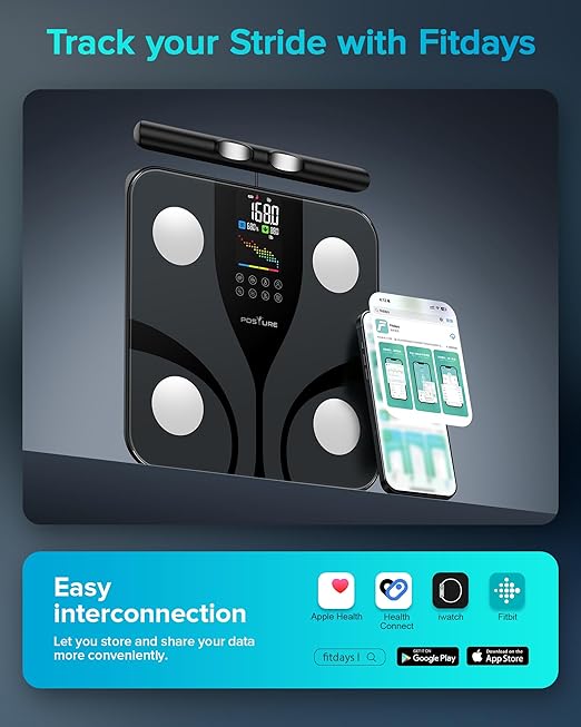 Báscula de Baño Posture con 8 Electrodos, Pantalla LCD, 400 lbs miniatura 6