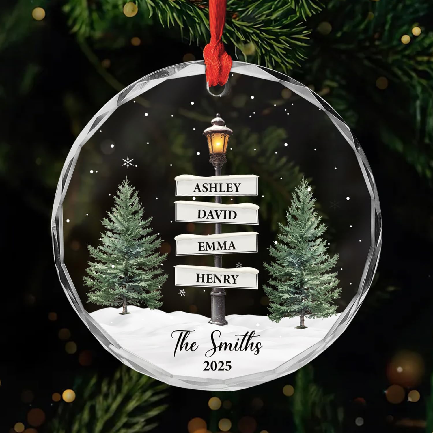 Personalised Ornament - Family Ornament for Christmas - Christmas tree decorations personalised, Hanging decor xmas, personalised xmas tree baubles (Model #1)