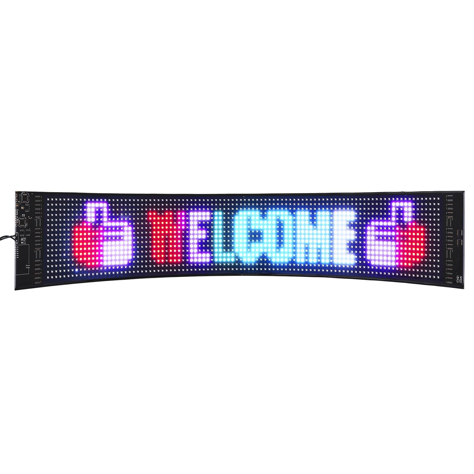 VEVOR Señal Luminosa LED Programable Flexible, Cartelera Desplazable a Todo Color P6, Panel Publicitario LED, Control de Aplicación Bluetooth, para Tienda, Bar, Publicidad, 68x12 cm