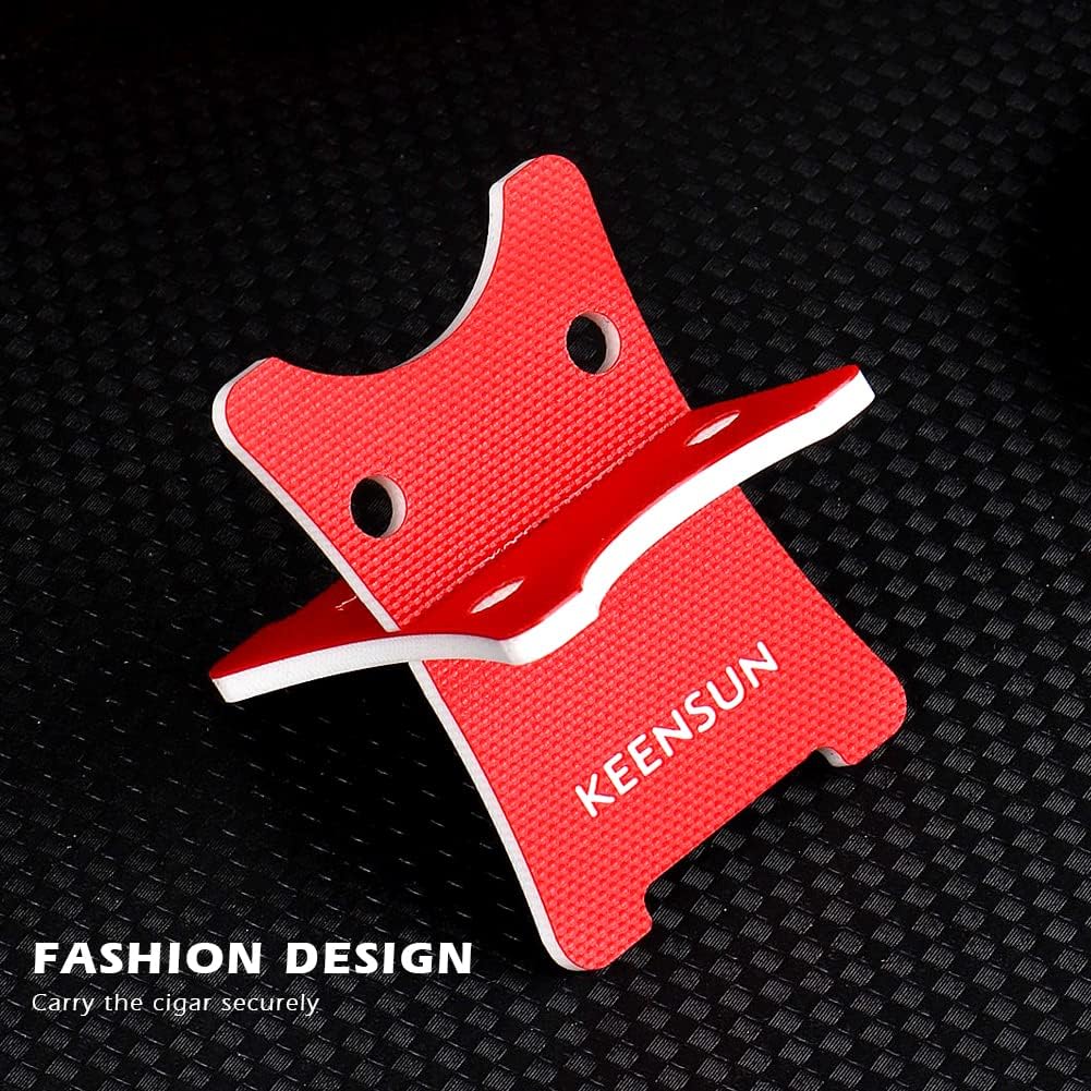 KEENSUN G10 Foldable Cigar Holder, Red and White Detachable Cigar Stand, Portable Cigar Travel Stand Rest, Comes with Luxurious Packaging is a Great Gift for Cigar Lovers image 2