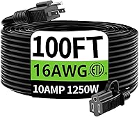 Vista 64 de HUANCHAIN Cable de extensión para exteriores de calibre 14/3 de 25 pies, resistente al agua, con cable eléctrico de 3 clavijas iluminado y flexible