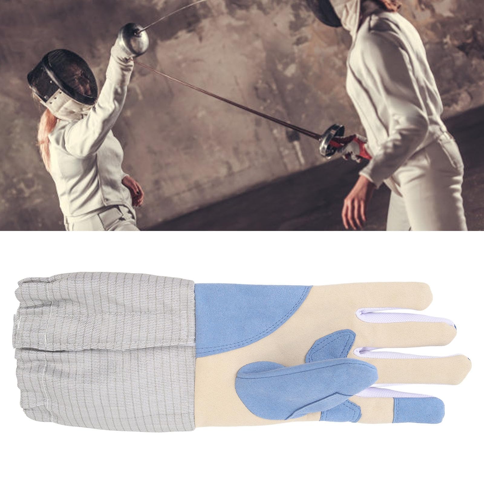 1Pcs Gants D'escrime Rembourrés, Gant de Sabre Antidérapant et Respirant pour Droitier Gants D'entraînement D'escrime Unisexes en Tissu Tricoté pour Un Seul Sport pour Jeunes Adultes