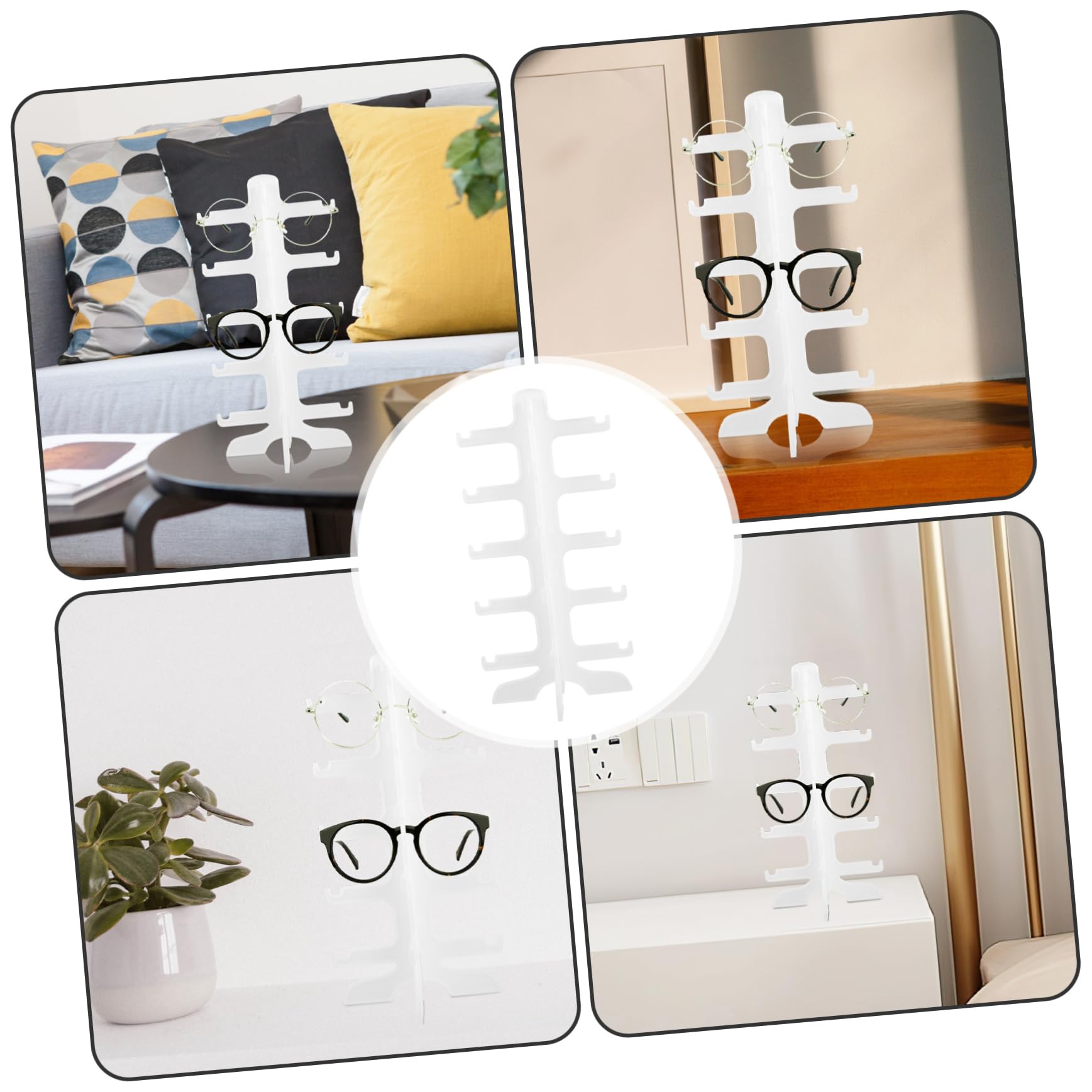 SOLUSTRE 4pcs Glasses Frame Eyewear Display Holder Sunglasses Display Stand Storage Organizer Desktop Stand Clear Sunglasses Holder Acrylic Monitor Stand Cross Manager Plastic