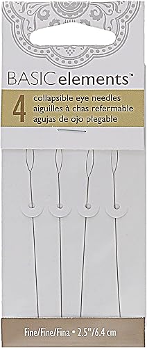 Miniatura 2 de The Beadsmith Basic Elements - Agujas plegables de 2.5 pulgadas de largo, alambre trenzado flexible, ojo grande, fácil de enhebrar, 4 agujas medianas