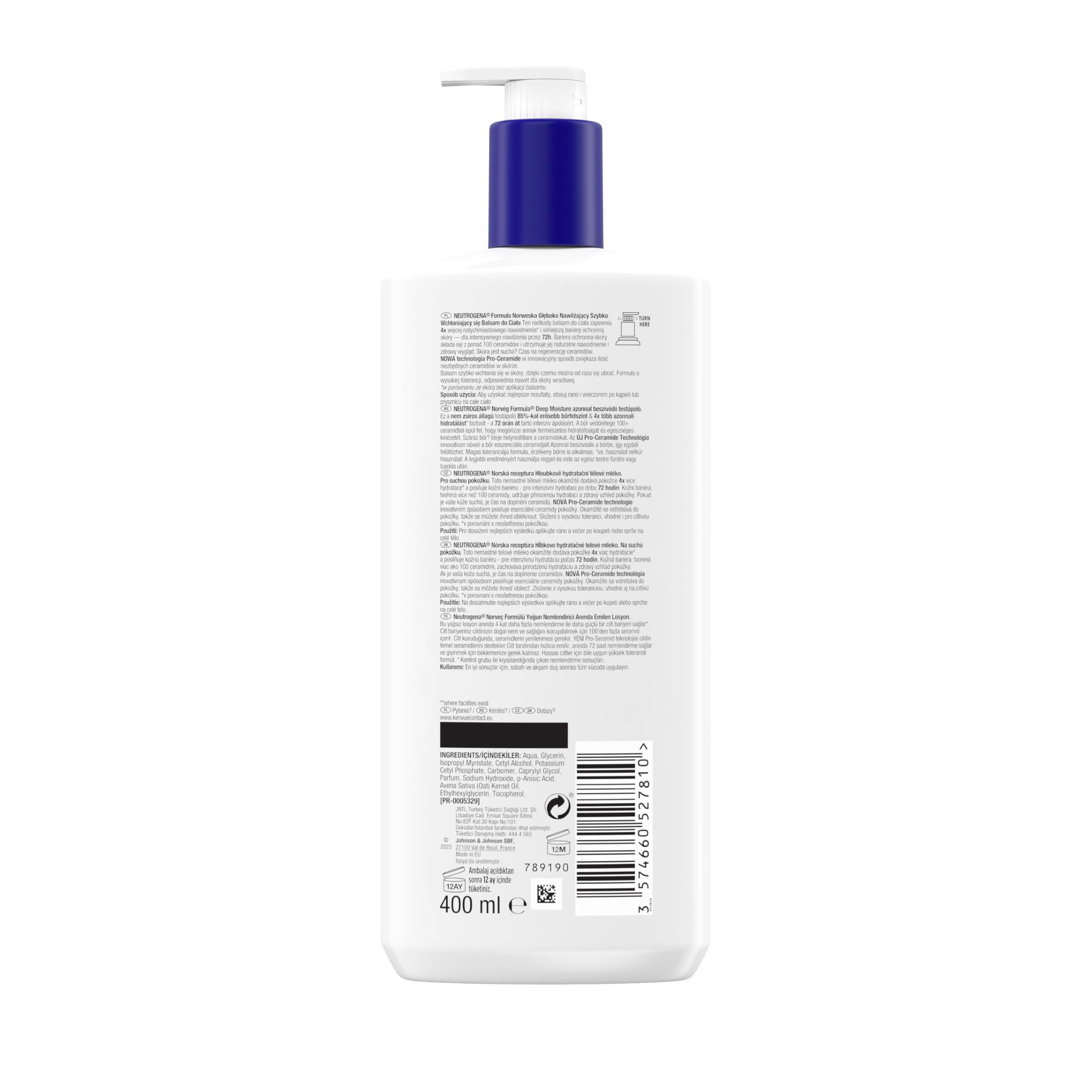 NEUTROGENA® Formuła Norweska Głęboko Nawilżający Szybko Wchłaniający się Balsam do Ciała 400ml, Głęboko nawilżający balsam do skóry suchej. Trzykrotnie zwiększa nawilżenie skóry. Bezzapachowy.