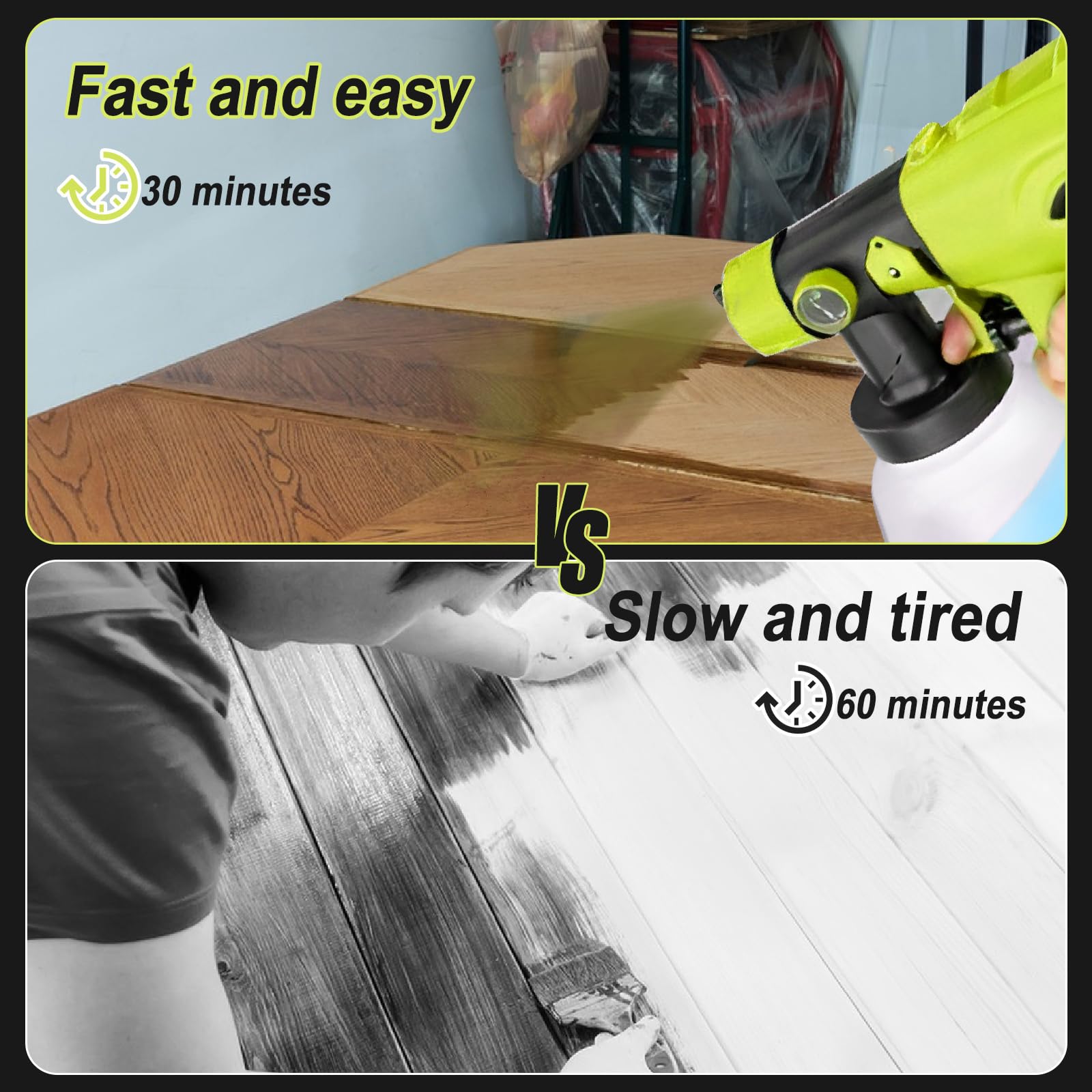 Sistema de pulverización recargable compatible con batería Ryobi de 18 V, pistola de pulverización de pintura eléctrica, pistola de pintura portátil con 4 boquillas, 3 patrones, contenedor de pintura