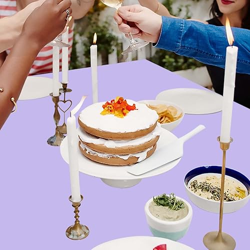 Miniatura 7 de Paquete de 2 manteles desechables de plástico color morado claro, manteles rectangulares color lavanda para fiestas, baby shower, boda, cumpleaños,