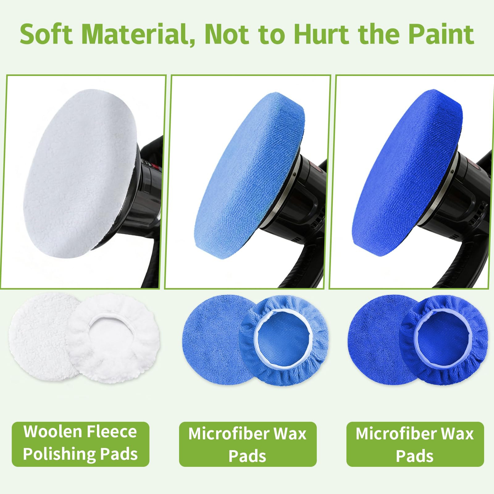 8 Stück Autopolierpads, Lamm-Fleece-Polierpad, Motorhauben-Polierpads für Autopolierer, 22,9 cm – 25,4 cm, Auto-Puffer-Pads für Auto-Details, Glas, Instrumente, Kamera, Möbel, Metall, Holz