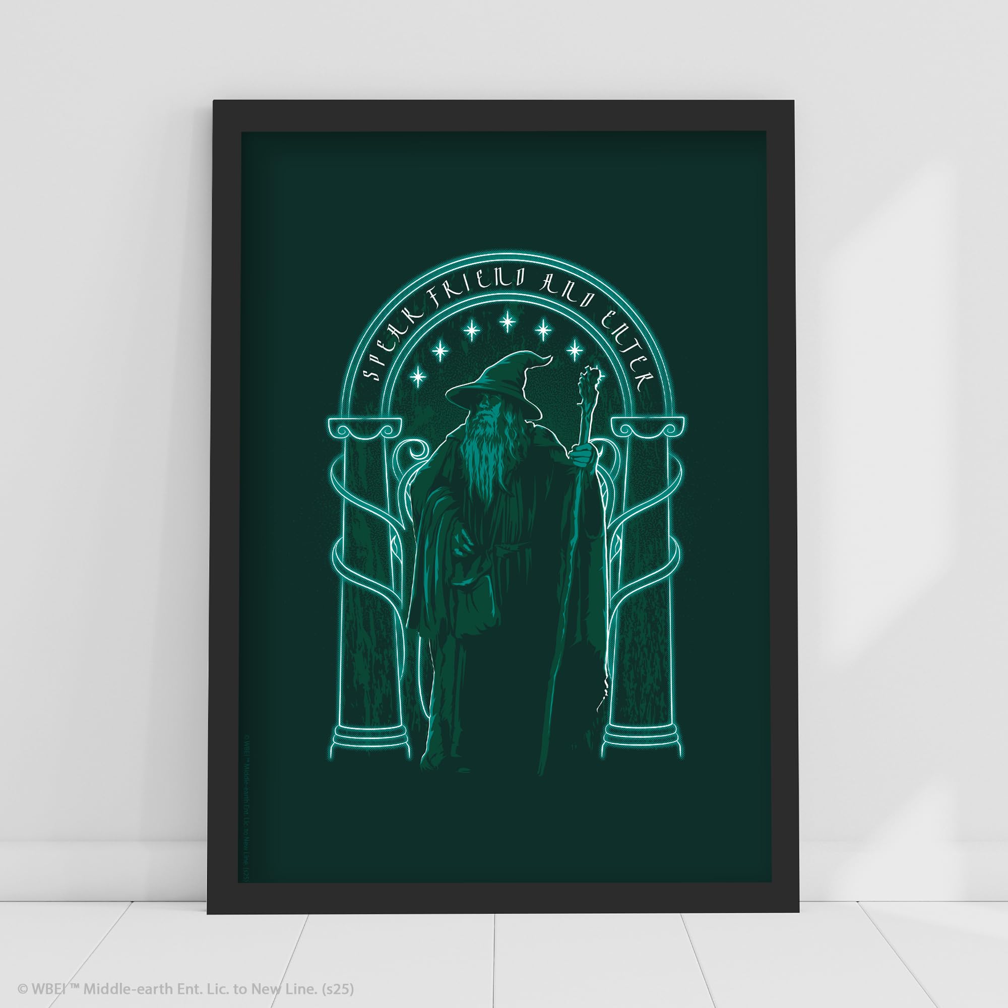 The Lord of The Rings Print - Gandalf Spear Friend and Enter Poster Wall Art (21cm x 29.7cm - A4)