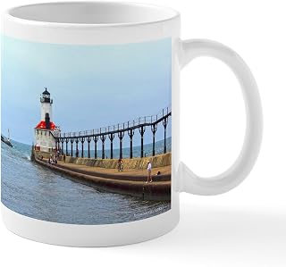 CafePress Michigan City Lighthouse Mug 11 oz (325 ml) Ceramic Coffee Mug