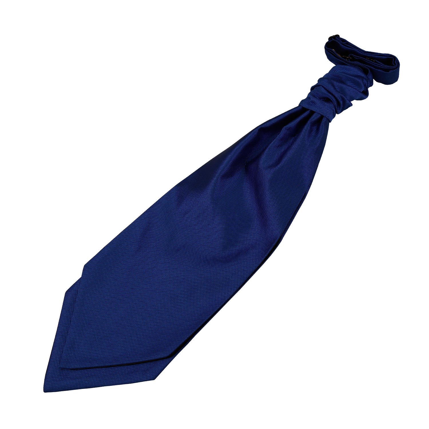 DQT Mens Solid Check Pre-Tied Scrunchie Cravat – Wedding Formal Ruche Ascot Cravat - Royal Blue