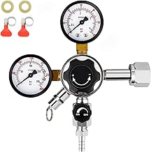 FERRODAY Dual Gauge Co2 Regulator Beer Kegerator Co2 Regulator Beer Keg Dual-stage Kegerator Regulator CGA-320 Beer Regulator Co2 Kegerator Part Beer Keg Regulator Co2 Beer Gas Regulator Beer Tap Tool