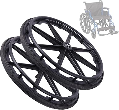 24inch Wheelchair Rear Wheels Spare Wheel, Polyurethane Solid Tire Rear, Wheelchair Rear Wheel Accessories, Non-Slip Solid Tire, Nylon Hub, for Wheelchairs, Rollators Replacement Rear Wheel 24inch  C