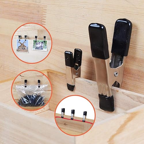 Miniatura 4 de Amazon Basics Juego de 20 abrazaderas de resorte de acero, paquete de 15 unidades de 3/4 pulgadas, 5 paquetes de 1 pulgada, negro/plateado