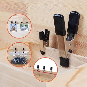 Amazon Basics 20-Piece Steel Spring Clamp Set, Strong, Non-Marking PVC-Coated Tips, 15 Pack of 3/4-inch, 5 Pack of 1-inch, Black/Silver