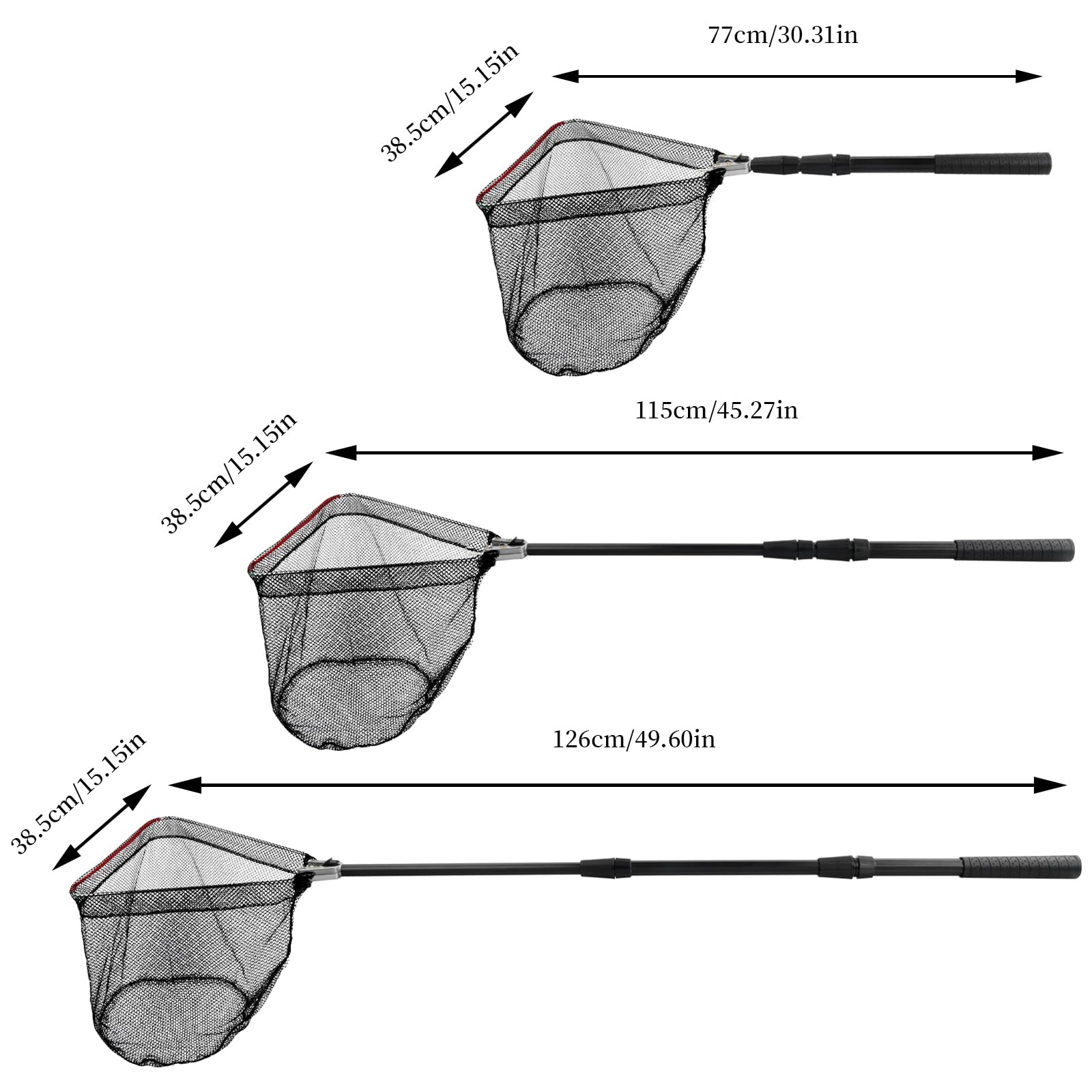 Épuisette Pêche Télescopique 130cm Pliable - Filet Carpe/ Truite | Alliage Aluminium