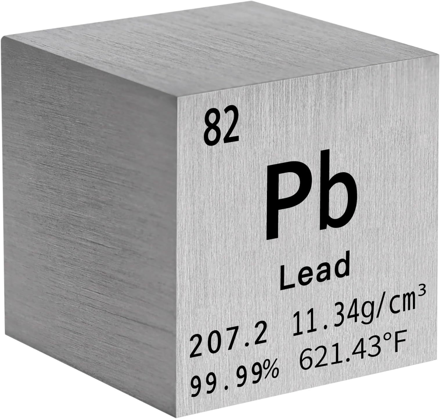 Lead Cube Pure Metal High Density Cube Laser Engraved for Element Collection Lab Material Periodic Table of Elements Collection DIY Teacher Science Creative Gift (Lead, 1 Inch)