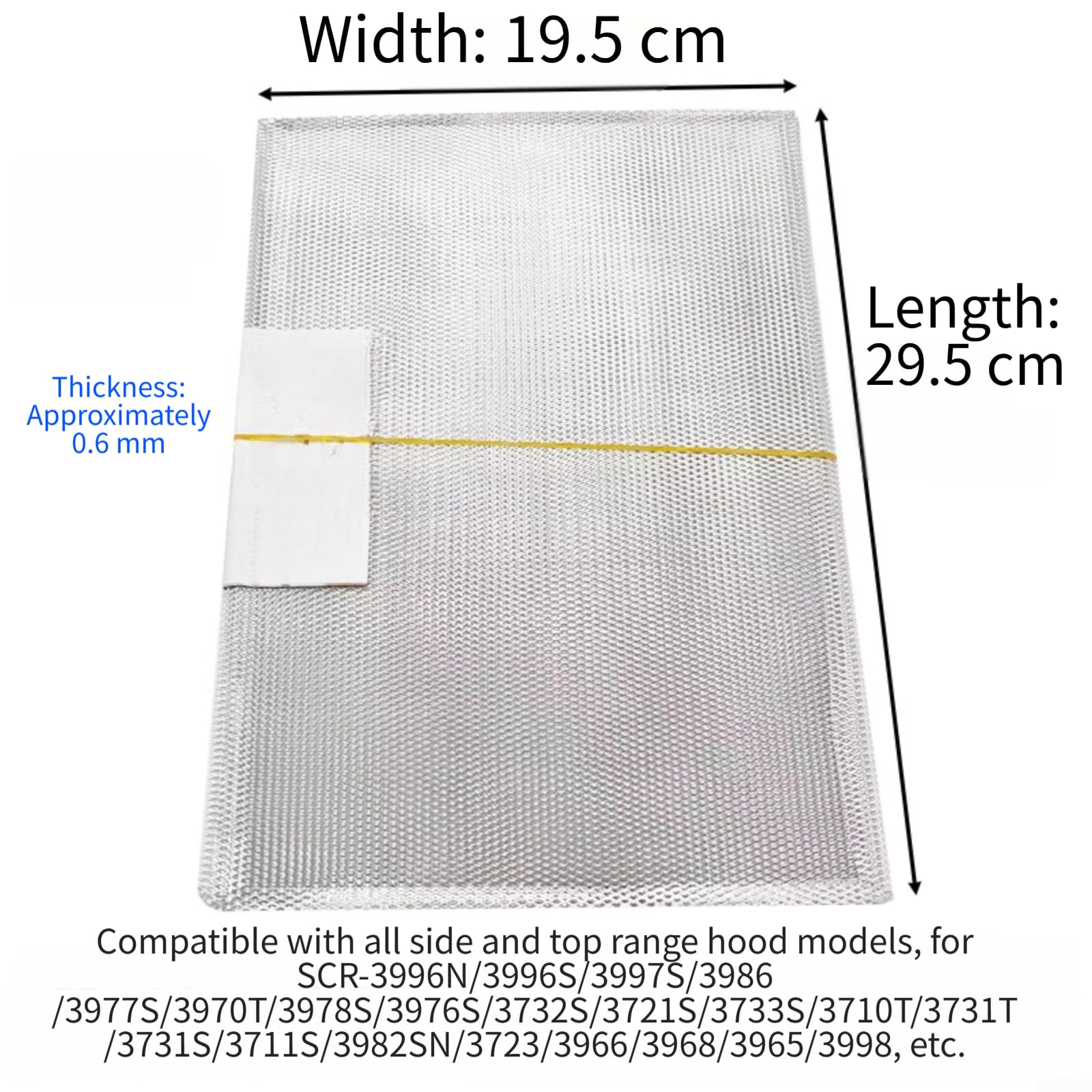 para filtro Antigrasa Aluminio 29.5x19.5cm Para Campana Lateral(30*Filter)