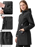 iCreek Women's Long Rain Jacket Waterproof Lightweight Packable Raincoat Hood Windbreaker for Outdoor Hiking, Cycling, Travel