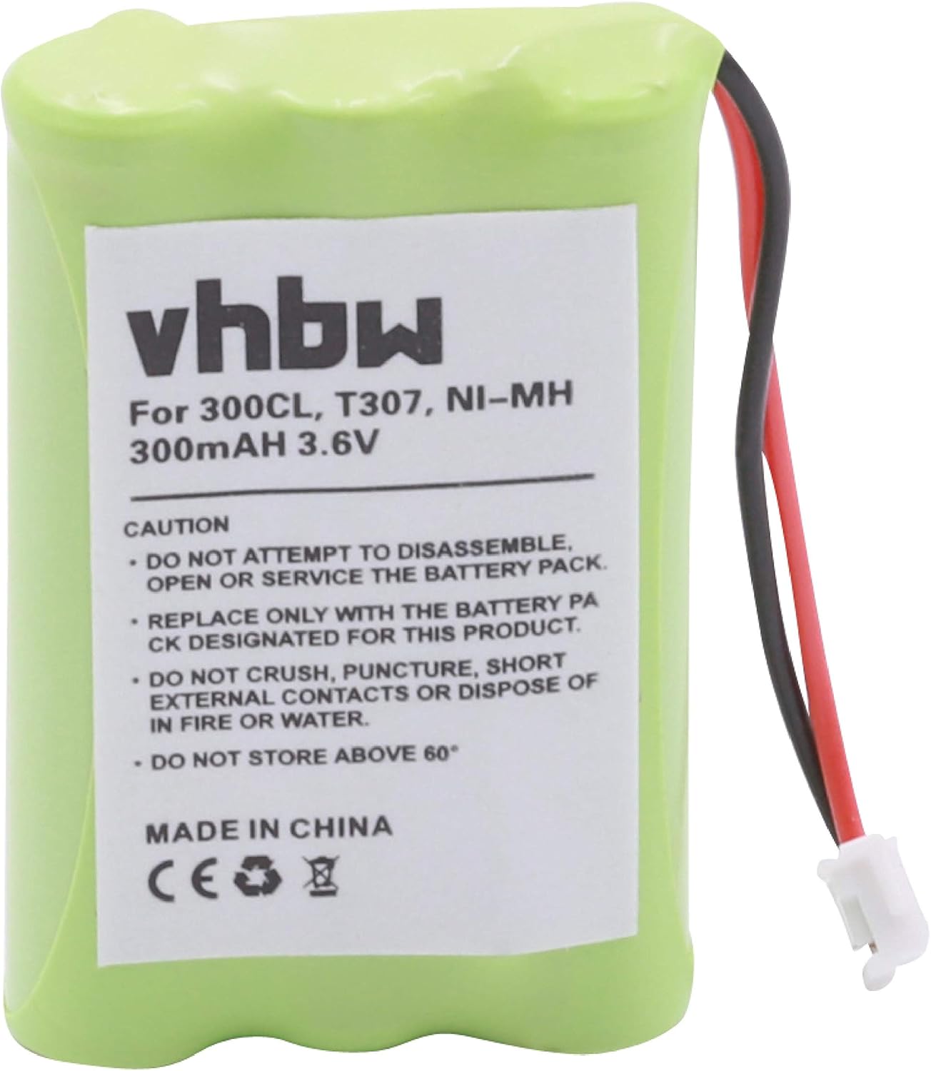 vhbw batería Compatible con Sagem WP1232, WP1232+32, WP1233, WP21, WP2132, WP2234, 2625 teléfono Fijo inalámbrico (300mAh, 3,6V, NiMH)
