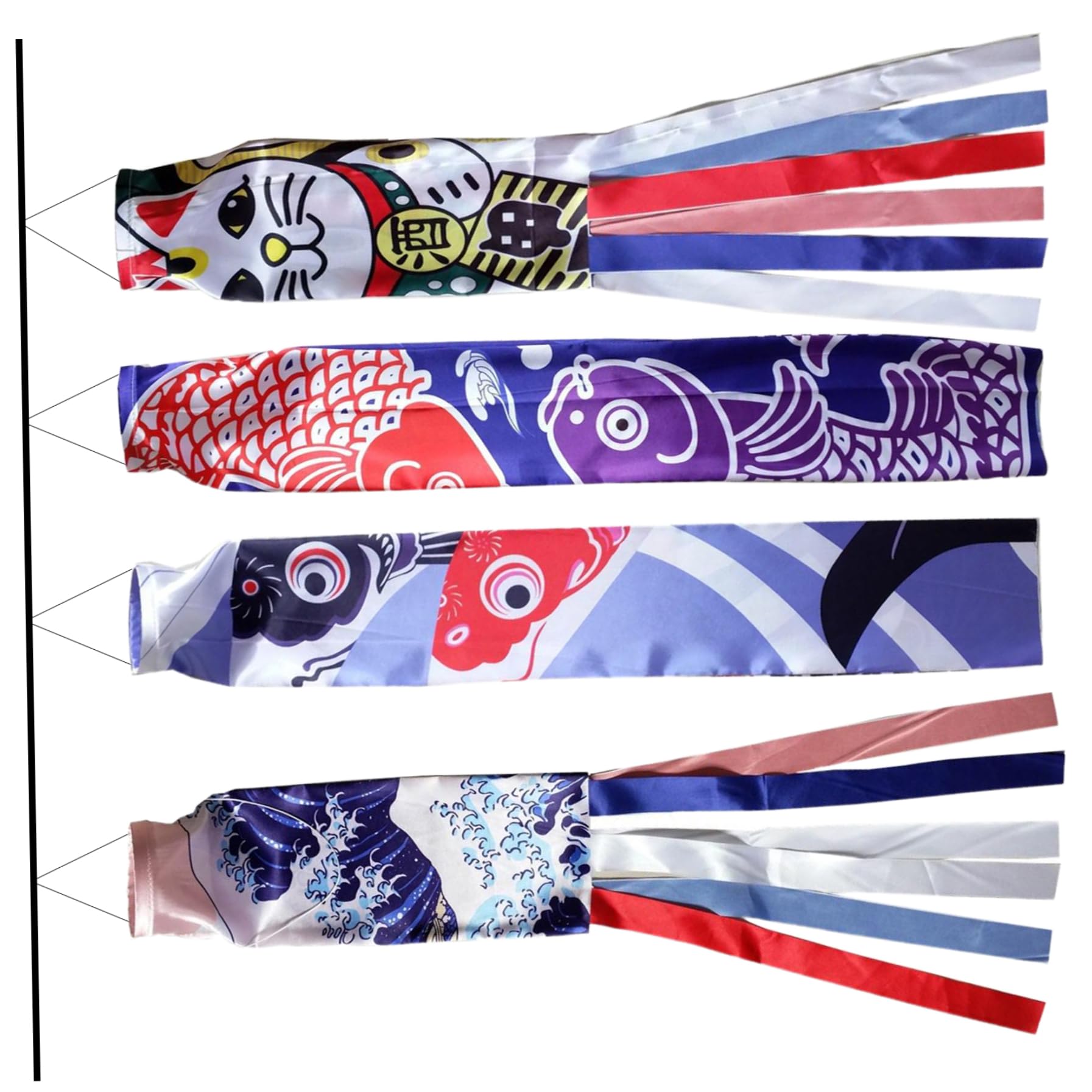 Chaussette à Vent, Carpe Japonaise 27,6 Pouces 3D Bannières à banes de Vent d'emboutissage à Chaud accrochées Japonais, Basse-Vent pour la Chambre Japonaise Izakaya.