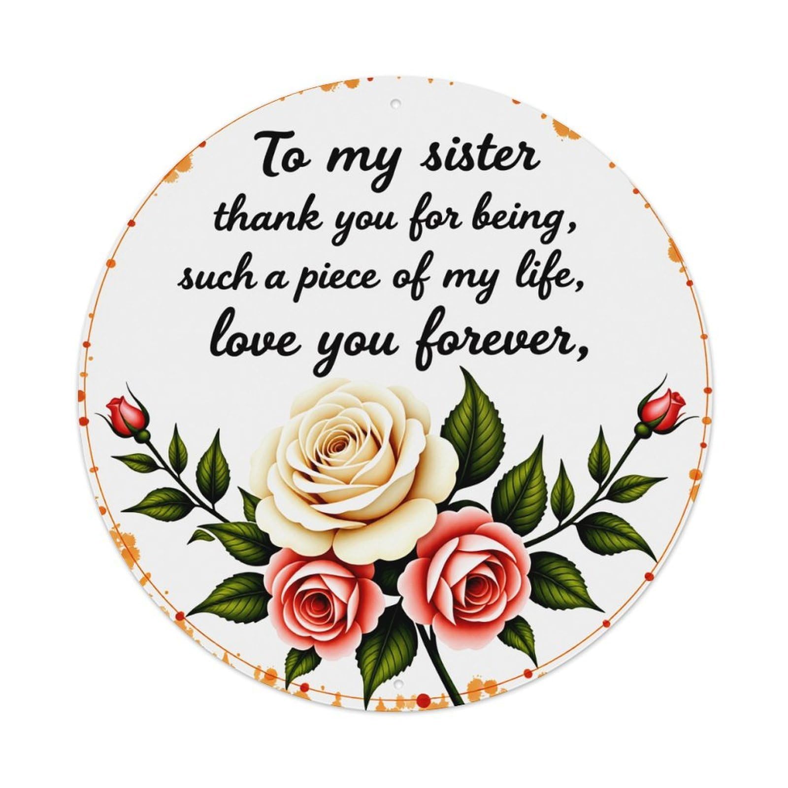 Floral Rose Design With Text Metal Tin Sign Vintage Garden Bedroom Cafe Bar Man Cave Home Wall Decor Metal Poster 8x8 inches