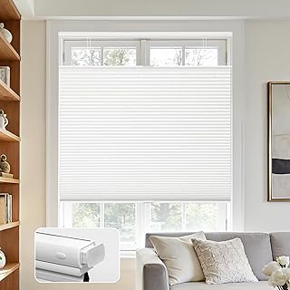 Joydeco No Tools No Drill Blinds for Indoor Windows, Cordless Window Blinds Cellular Shades