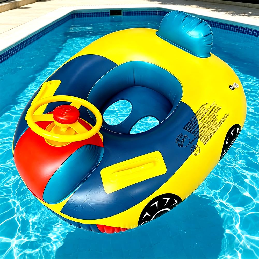Baby Swimming Floats, Whale Swimming Floats with Safety Seat, Inflatable Toddler Float, Whale Swim Ring for Baby, Swim Pools Bathing Accessories, Pool Inflatable Float Rings for Kids (As shown)