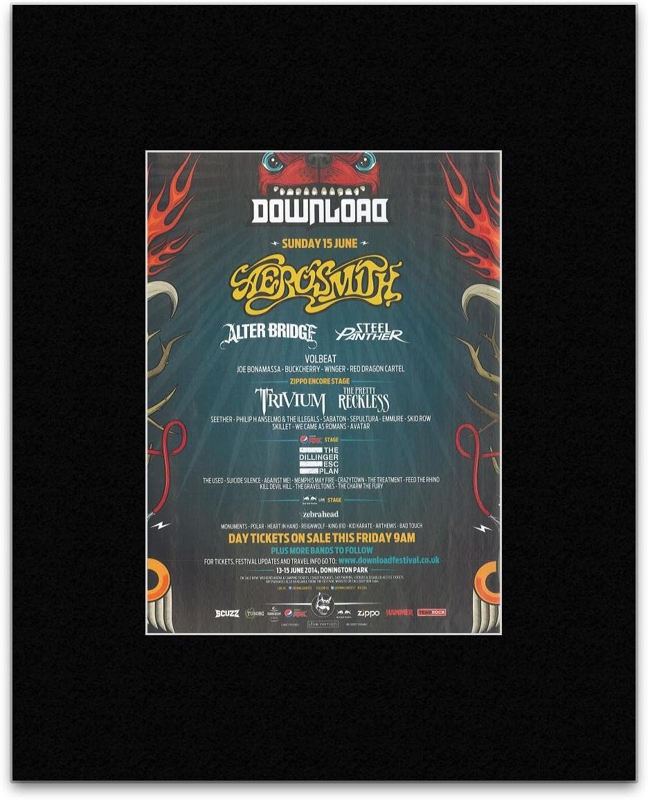 Download Festival 14 Aerosmith Alter Bridge 15th June Mini Poster 28 5x21cm Amazon Co Uk Home Kitchen