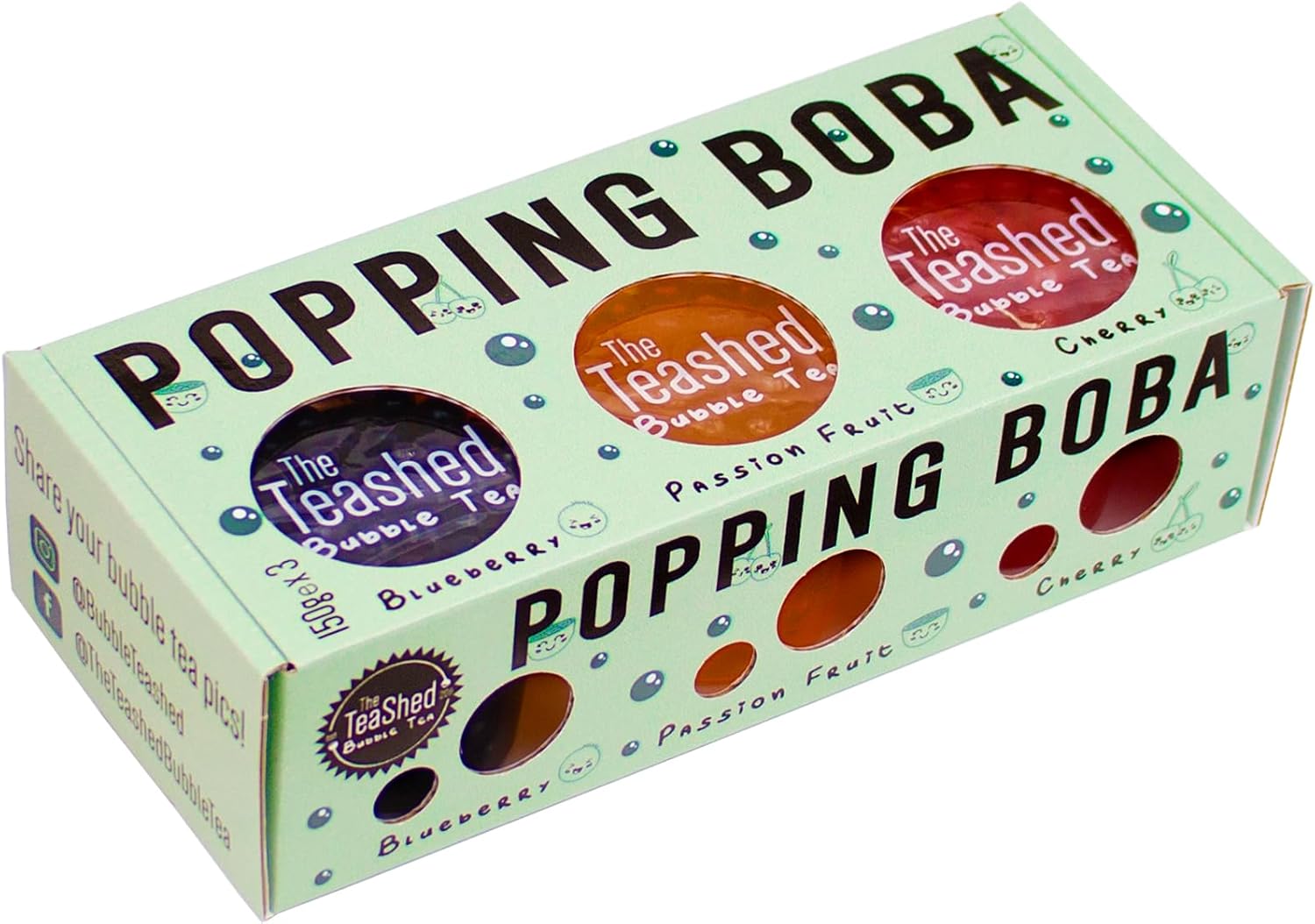 Popping Boba Pearls Set for Bubble Tea Kit Contains 3 Flavours with 9