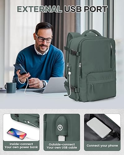 Vista 332 de VECAVE Mochila de viaje para laptop, mochila aprobada para vuelos,Mochila deportiva para universidad casual, E-peacockblue, Mochila para laptop