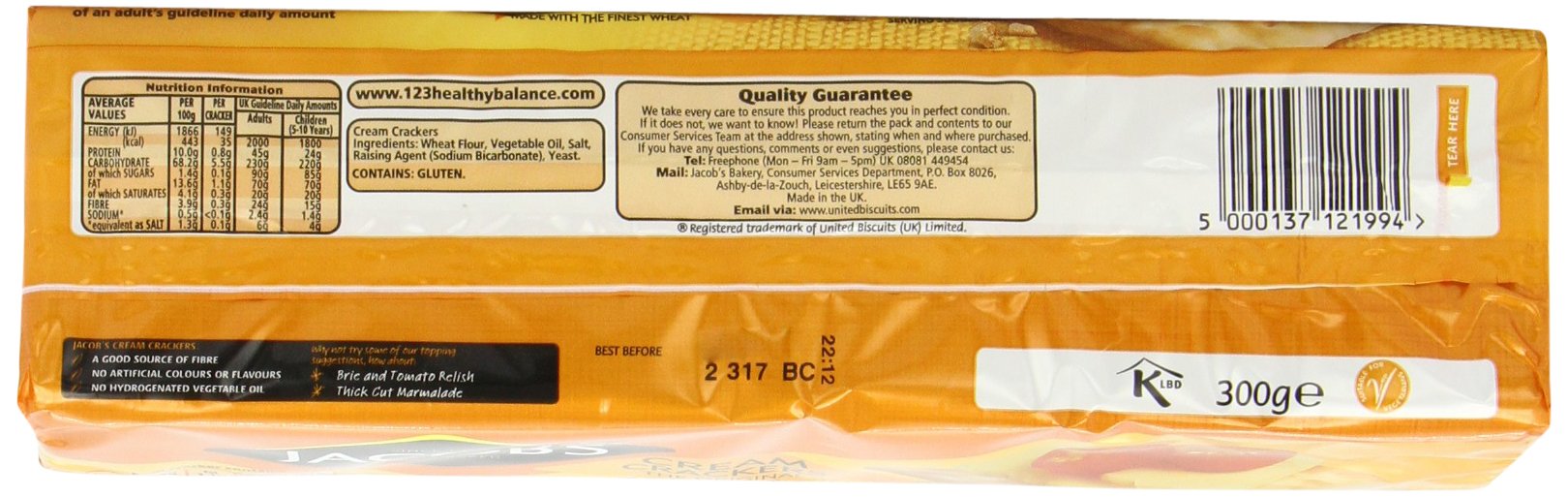 Jacobs Biscuits Crackers à la Crème 300 G (pack De 12)