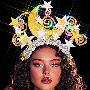 Cerchietto Stella Luccicante Per Donne - Fascia Capelli Carnevale, Matrimoni, Feste A Tema - Colore Oro