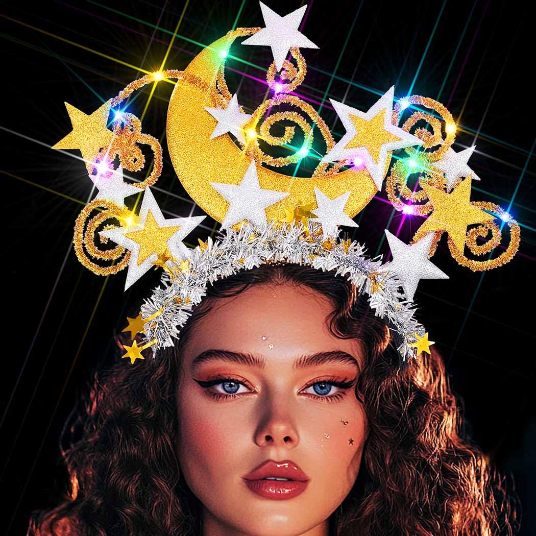 Sterrenhoofdband, Dubbellaags Sterrenhalo Kroonhoofdband Sterstrass Tiara Godin Hoofddeksel Bruidsbruiloftkroon Haaraccessoires voor Vrouwen Meisjes (Gouden Sterrenhoofdband, Dubbellaags Sterrenhalo Kroonhoofdband Sterstrass Tiara Godin Hoofddeksel Bruidsbruiloftkroon Haaraccessoires voor Vrouwen Meisjes (Gouden