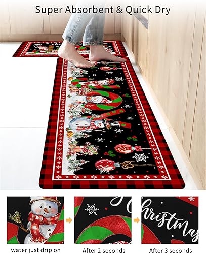 Miniatura 8 de Tapete de baño de muñeco de nieve para bañera, antideslizante, de secado rápido y absorbente, tierra de diatomeas, fregadero, dormitorio, cocina,