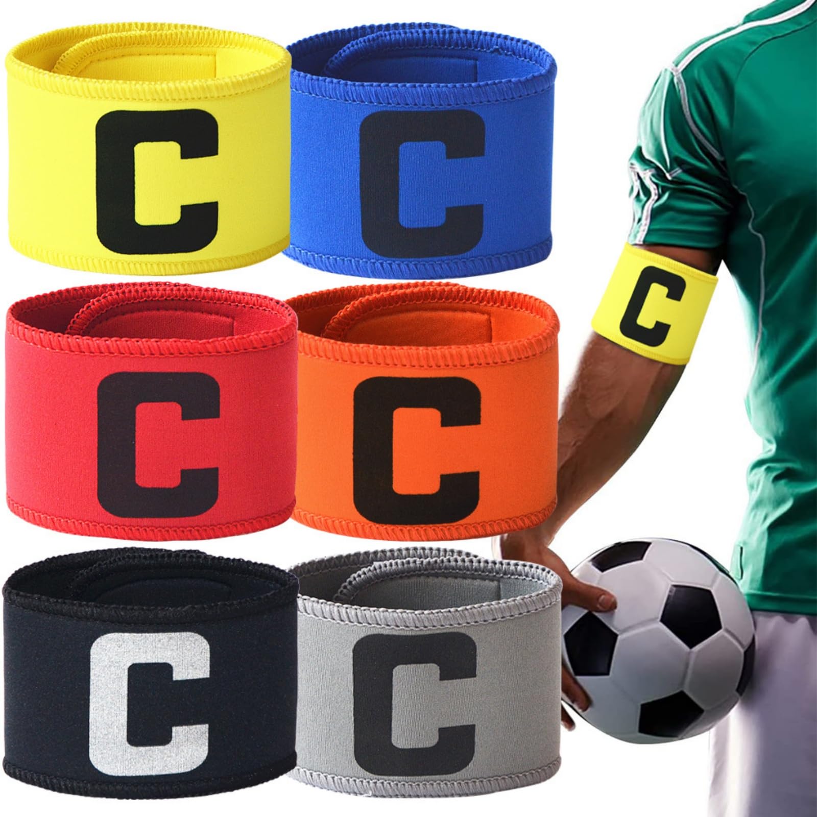Sponsored Ad – Football Captain Armband, Elastic Sports Captain Bands, Enhanced Visibility, 6-Pack Multi-Color Set for Soccer, Basketball, Volleyball, Badminton, Dance, 6 Colors Pack - Size: 32.5cm x 7.5cm