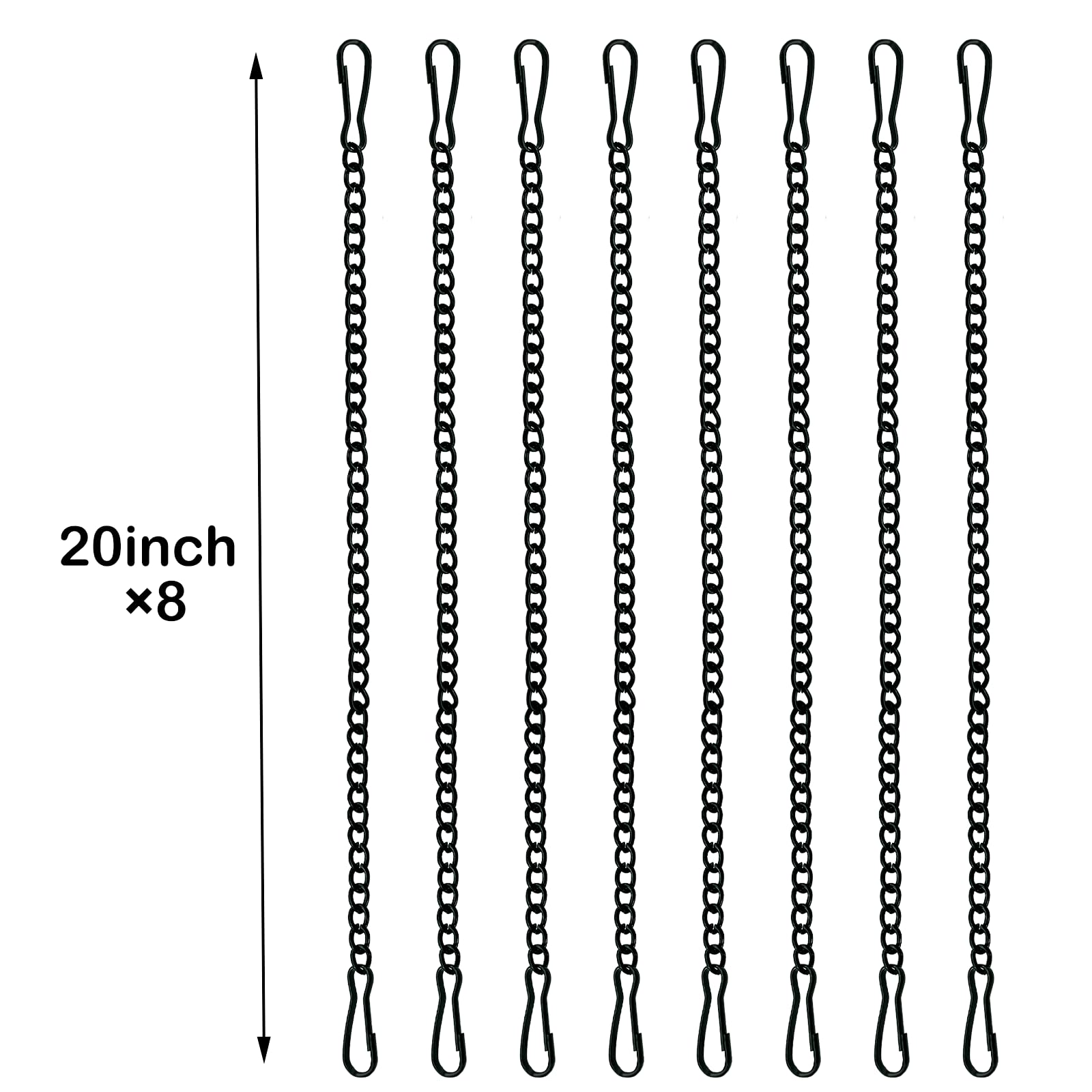 8 Pcs 20 Inch Chain for Hanging Stained Glass Art - black Hanging Chain, Window Art Decor, Patio Garden Outdoor Decorative Hanging Glass Panels Chains — Amazon image 2