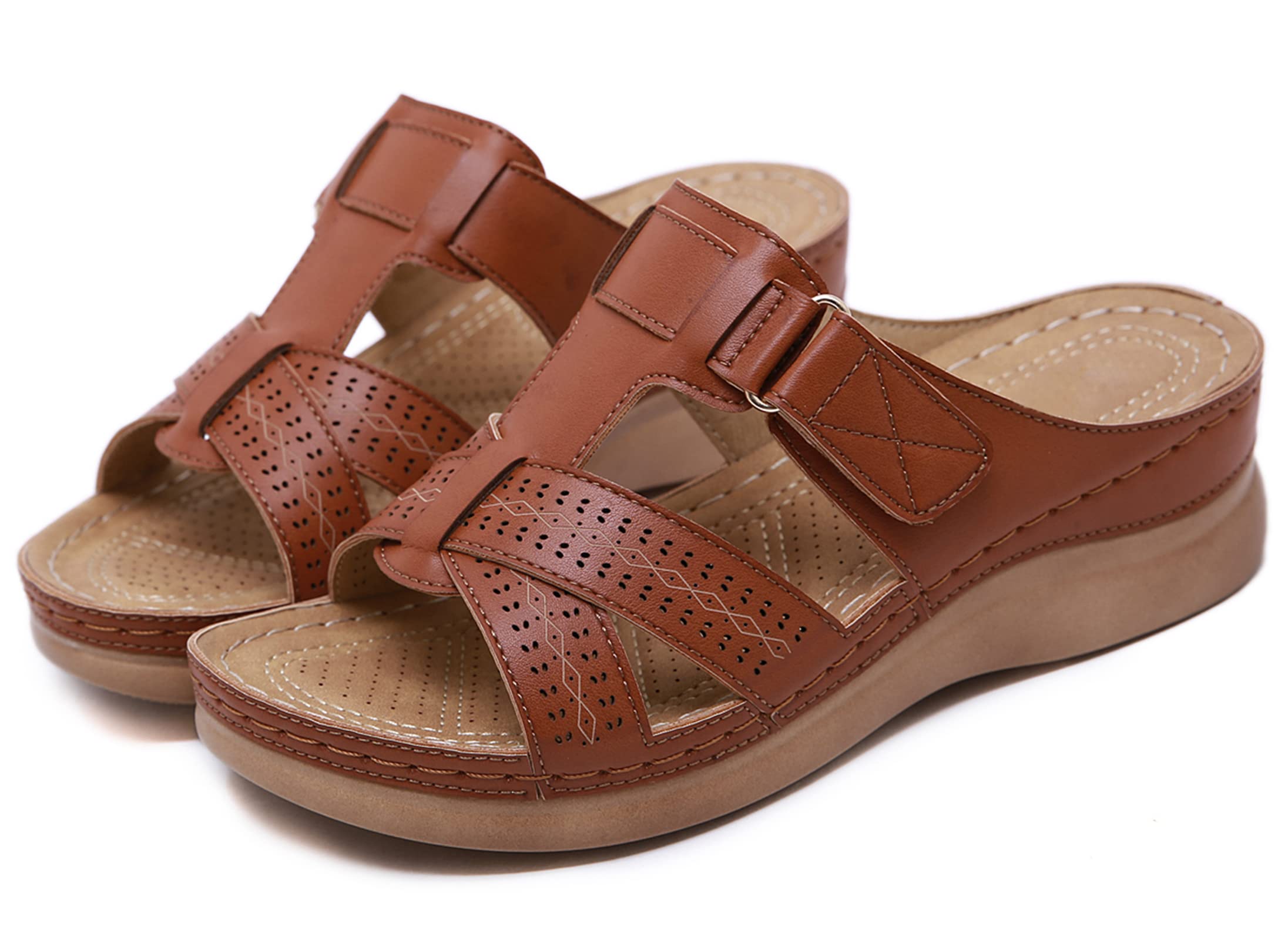 SMajong Ciabatte Donna Ortopedico Estive Moda Pantofole Donna Sandali Punta Aperta Con Zeppa Antiscivolo Scarpe Spiaggia