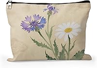 Vista 23 de Cafl Bolsa de maquillaje para mujeres y niñas, organizador de viaje portátil de gran capacidad, 10 x 8 pulgadas, Par de mirlo posado en ramas