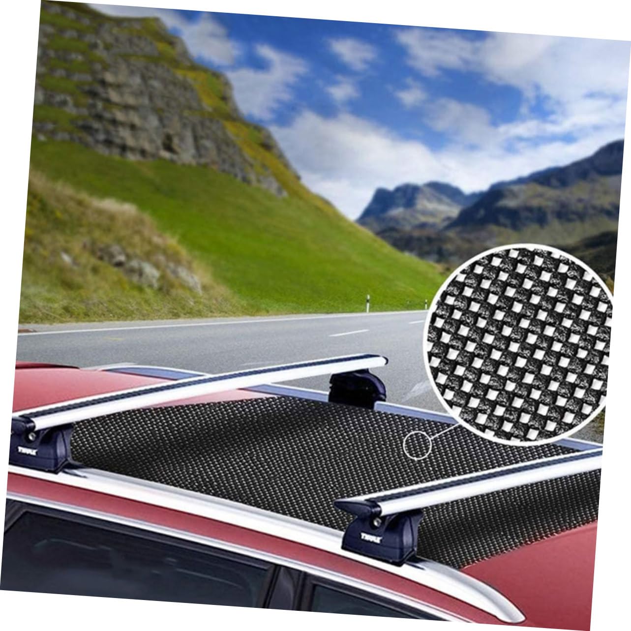 2pièces Tapis Antidérapant pour Voiture Protection De Sol Tapis De Toit PVC Adapté à Tous Les Modèles Facile à Installer