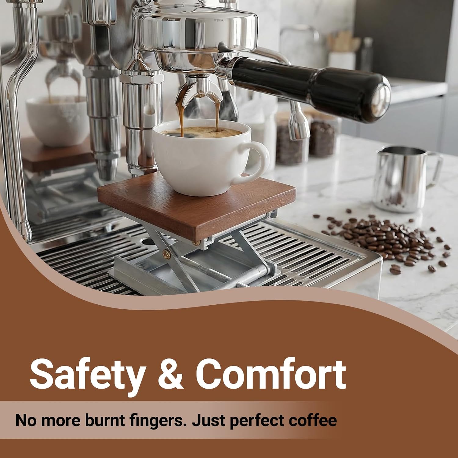 Espresso Cup Riser for Coffee Machine, Adjustable Coffee Cup Stand to Reduce Splashing, Height Adjustable Espresso Shot Platform for Small Cups & Mugs, Coffee Bar Accessories