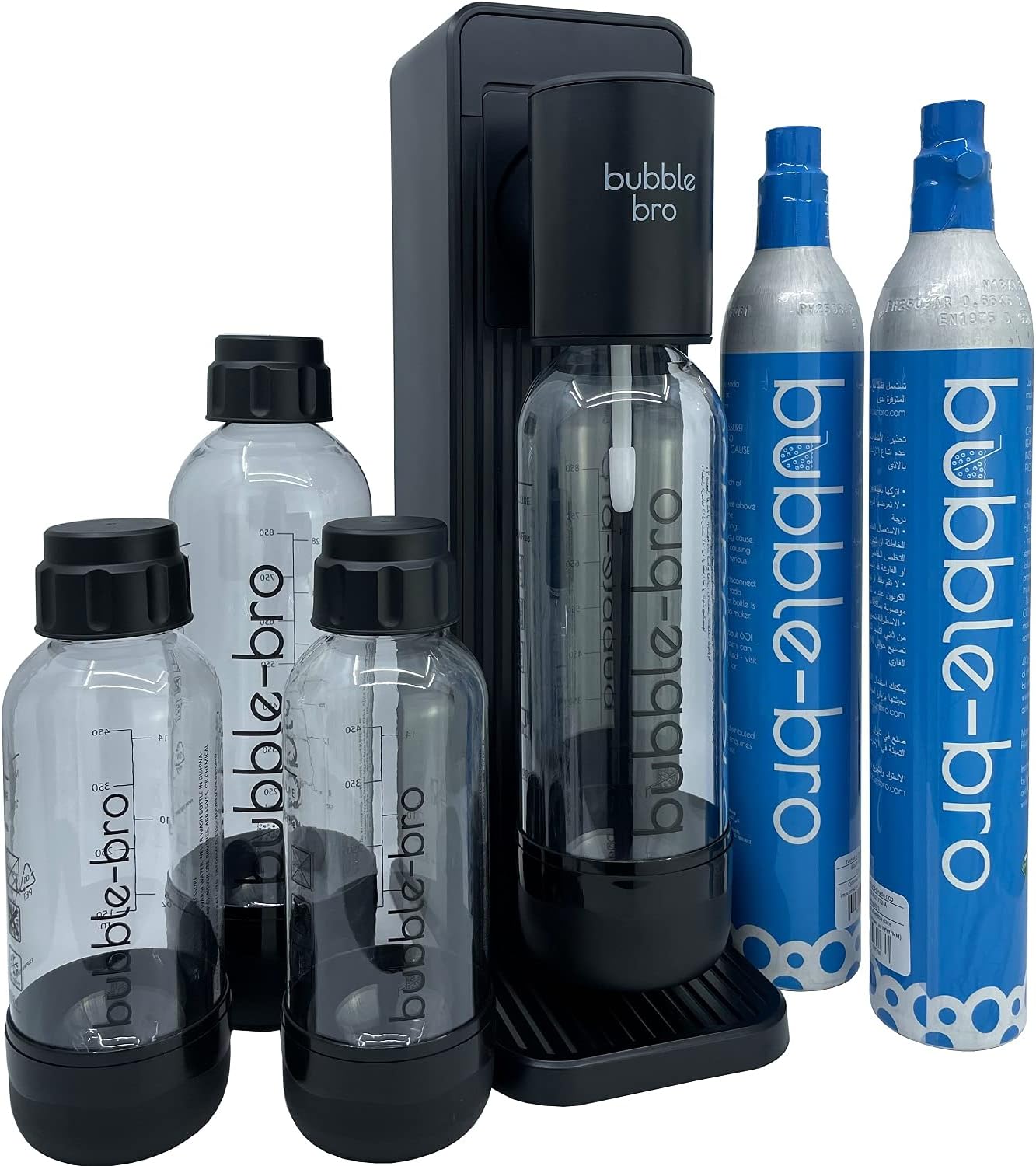 bubblebro Origin Sparkling Water Maker Family Pack with 2 x 60L CO2